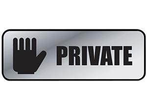 COSCO 098210 Brushed Metal Office Sign, Private, 9 x 3, Silver COSCO 098210 Brushed Metal Office Sign, Private, 9 x 3, Silver