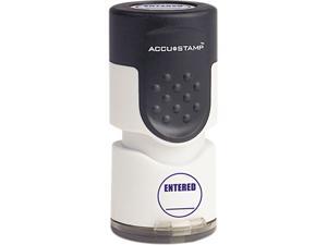 ACCUSTAMP 035656 Accustamp Pre-Inked Round Stamp with Microban, ENTERED, 5/8" dia, Blue ACCUSTAMP 035656 Accustamp Pre-Inked Round Stamp with Microban, ENTERED, 5/8" dia, Blue