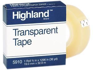 Highland 5910-3/41296 Transparent Tape, 3/4" x 1296", 1" Core, Clear Highland 5910-3/41296 Transparent Tape, 3/4" x 1296", 1" Core, Clear