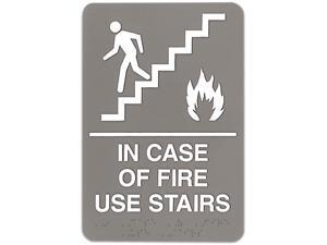 Headline Sign 5400 ADA Sign, 6 x 9, In Case of Fire Use Stairs, Gray Headline Sign 5400 ADA Sign, 6 x 9, In Case of Fire Use Stairs, Gray