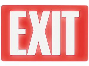 Headline Sign 4792 Glow In The Dark Sign, 8 x 12, Red Glow, Exit