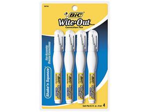 BIC WOSQPP418 Wite-Out Shake 'n Squeeze Correction Pen, 8 ml, White, 4/Pack