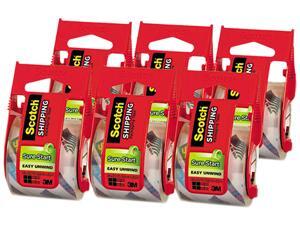 Scotch 145-6 Sure Start Packaging Tape, 2" x 22.2 yards, 2" Core, Clear, 6/Pack