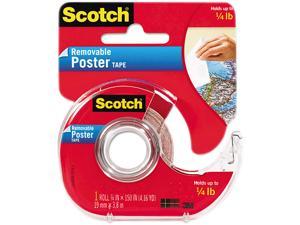 Scotch 109 Wallsaver Removable Poster Tape, Double-Sided, 3/4" x 150", W/Disp., 1 Roll