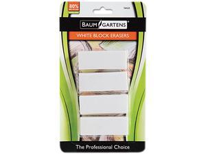 Baumgartens 74121 Block Eraser, Latex Free, White, 4/Pack