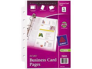 Avery Business Card Pages, 7HP, 5-1/2"x8-1/2", 8 Slot/Pg, 5/PK, CL 76025 Avery Business Card Pages, 7HP, 5-1/2"x8-1/2", 8 Slot/Pg, 5/PK, CL 76025
