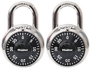 Master Lock 1500T Combination Lock, Stainless Steel, 1-7/8" Wide, Black Dial, 2/Pack Master Lock 1500T Combination Lock, Stainless Steel, 1-7/8" Wide, Black Dial, 2/Pack