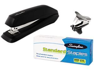 Swingline 54551 Economy Stapler Pack, with Staples and Remover, 15-Sheet Capacity, Black Swingline 54551 Economy Stapler Pack, with Staples and Remover, 15-Sheet Capacity, Black