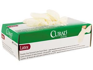 Curad CUR8106 Powder-Free Latex Exam Gloves, Large, 100/Box Curad CUR8106 Powder-Free Latex Exam Gloves, Large, 100/Box