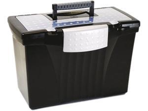 Storex 61510U01C Portable File Storage Box w/Organizer Lid, Letter/Legal, Black Storex 61510U01C Portable File Storage Box w/Organizer Lid, Letter/Legal, Black