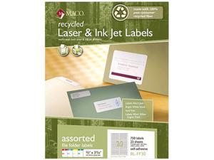 Maco RL-FF30 Recycled Laser and InkJet Labels, 2/3 x 3 7/16, Assorted, 750/Pack Maco RL-FF30 Recycled Laser and InkJet Labels, 2/3 x 3 7/16, Assorted, 750/Pack