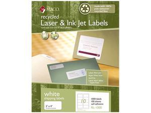 Maco RL-1000 Recycled Laser and InkJet Labels, 2 x 4, White, 1000/Box Maco RL-1000 Recycled Laser and InkJet Labels, 2 x 4, White, 1000/Box