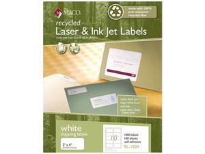 Maco RL-0100 Recycled Laser and InkJet Labels, 8-1/2 x 11, White, 100/Box Maco RL-0100 Recycled Laser and InkJet Labels, 8-1/2 x 11, White, 100/Box