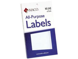 Maco MS-2448 Multipurpose Self-Adhesive Removable Labels, 1 1/2 x 3, White, 160/Pack Maco MS-2448 Multipurpose Self-Adhesive Removable Labels, 1 1/2 x 3, White, 160/Pack
