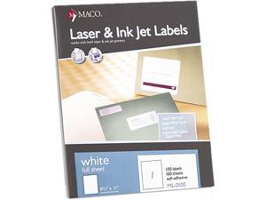 Maco ML0100 White All-Purpose Labels, 8 1/2 x 11, 100/Box Maco ML0100 White All-Purpose Labels, 8 1/2 x 11, 100/Box