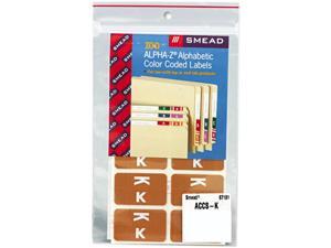 Smead 67181 Alpha-Z Color-Coded Second Letter Labels, Letter K, Light Brown, 100/Pack Smead 67181 Alpha-Z Color-Coded Second Letter Labels, Letter K, Light Brown, 100/Pack