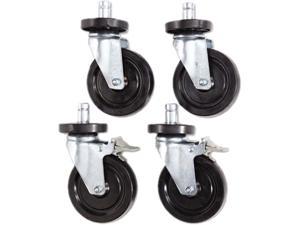 Alera ALESW590004 Optional Casters For Wire Shelving, 600 lbs./Caster, Gray, 4/Set