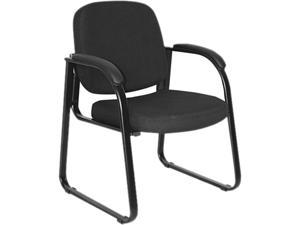 Alera RL4319M Reception Lounge Series Guest Chair Mahogany/Black Leather 