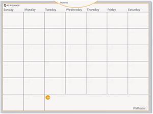 AT-A-GLANCE AW502028 WallMates Self-Adhesive Dry-Erase Monthly Planning Surface, White, 24" x 18"