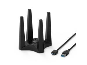 Wavlink AC1900 Wireless Dual Band USB3.0 Adapter for PC, 1900Mbps WiFi Adapter with 2.4G/600Mbps and 5G/1300Mbps, 4X 3dBi High Gain External Antennas, MU-MIMO. Magnetic Design Network Card for Desktop Wavlink AC1900 Wireless Dual Band USB3.0 Adapter for PC, 1900Mbps WiFi Adapter with 2.4G/600Mbps and 5G/1300Mbps, 4X 3dBi High Gain External Antennas, MU-MIMO. Magnetic Design Network Card for Desktop