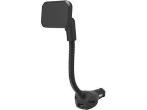 ProHT Black 12V DC Magnetic Phone Mount with USB Charger 05373