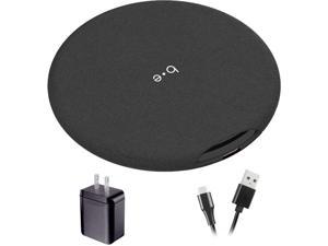 Blu Element BWQW15BN Black Saffiano Fast Wireless Charger Qi 15W with Qualcomm 30 Wall Charger