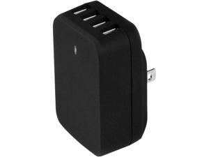 StarTech Travel 4 Port USB Wall Charger with International Power Adapter (USB4PACBK)