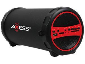 Axess SPBT1031-RD Portable Bluetooth Hi-Fi Cylinder Loud Speaker with SD Card, USB, AUX And FM Inputs, 3" Sub Axess SPBT1031-RD Portable Bluetooth Hi-Fi Cylinder Loud Speaker with SD Card, USB, AUX And FM Inputs, 3" Sub