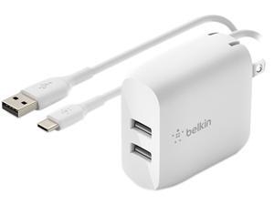 BELKIN WCE001dq1MWH White BOOST CHARGE Dual USB-A Wall Charger 24W + USB-A to USB-C Cable BELKIN WCE001dq1MWH White BOOST CHARGE Dual USB-A Wall Charger 24W + USB-A to USB-C Cable