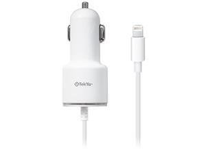 TekYa APPCLA13757 White 3.4 Amp Apple Lightning Car Charger TekYa APPCLA13757 White 3.4 Amp Apple Lightning Car Charger