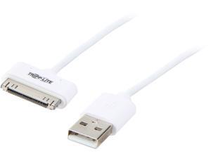 Tripp Lite M110-003-WH White USB Sync/Charge Cable with Apple 30-Pin Dock Connector Tripp Lite M110-003-WH White USB Sync/Charge Cable with Apple 30-Pin Dock Connector