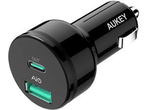 Aukey CC-Y7 Black USB-A + USB-C 39W PD Car Charger Aukey CC-Y7 Black USB-A + USB-C 39W PD Car Charger