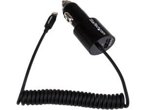 StarTech.com USBLT2PCARB Black Dual-port car charger with Lightning cable and USB 2.0 port StarTech.com USBLT2PCARB Black Dual-port car charger with Lightning cable and USB 2.0 port