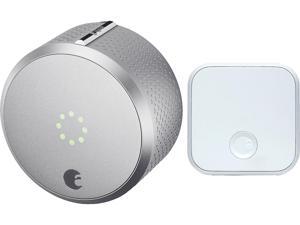 August Smart Lock Pro + Connect, 3rd Gen Technology - Silver, Works with Alexa and Google Assistant