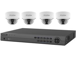 LaView 4MP 2688 x 1520P Full PoE IP Camera Security System, 8 Channel H.265 NVR w/ 4K Output, 4 x 4MP Full HD (2688 x 1520) Dome In / Outdoor IP Cameras (No HDD Included, Sold Separately) LaView 4MP 2688 x 1520P Full PoE IP Camera Security System, 8 Channel H.265 NVR w/ 4K Output, 4 x 4MP Full HD (2688 x 1520) Dome In / Outdoor IP Cameras (No HDD Included, Sold Separately)