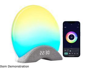 LaView Smart Alarm Clock Sunrise,App Control White Noise Sleep Sounds Machine Night Light 25 Relaxing Sounds and 8 Rhythm Modes, Digital Alarm Clock Focus Motivation for Kid/Adult, Work with Alexa