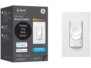 C by GE 3-Wire Smart Switch Dimmer, White - Wi-Fi, Works with Alexa and Google Assistant Without a Hub, No Neutral Wire Required, Single-Pole/3-Way Replacement C by GE 3-Wire Smart Switch Dimmer, White - Wi-Fi, Works with Alexa and Google Assistant Without a Hub, No Neutral Wire Required, Single-Pole/3-Way Replacement