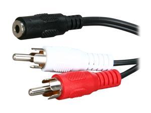 Rosewill RCW-941 6" 3.5mm to RCA Stereo Male Cable F-2M Rosewill RCW-941 6" 3.5mm to RCA Stereo Male Cable F-2M