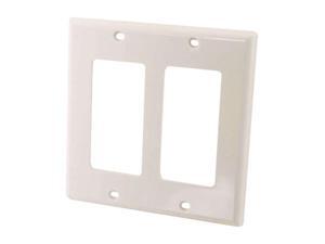 C2G 03728 Decorative Two Cutout Double Gang Wall Plate, White C2G 03728 Decorative Two Cutout Double Gang Wall Plate, White