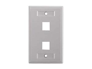 C2G 03411 Two Port Keystone Single Gang Wall Plate, White C2G 03411 Two Port Keystone Single Gang Wall Plate, White