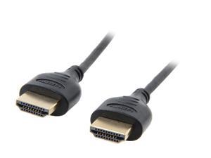 StarTech.com HDMIMM3HSS 3 ft. Black Connector A: 1 - HDMI® (19 pin) Male
Connector B: 1 - HDMI® (19 pin) Male High Speed Slim HDMI Digital Video Cable with Ethernet - M/M Male to Male