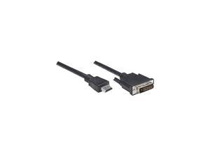 MANHATTAN 372503 HDMI Male to DVI-D 24+1 Male, Dual Link, Black, 1.8 m (6 ft.)