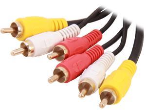 BYTECC Model PV2A-6 6 ft. AV Cable - GOLD Plated,Black Jacket