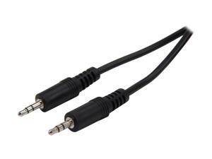 BYTECC SPC-6MM 6 ft. 3.5mm Stereo Speaker Cable - Male To Male, Black Jacket Male to Male