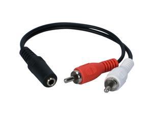 QVS CC399FM 8" 3.5MM Mini-Stereo Female to Two 3.5MM Female Speaker Splitter Cable QVS CC399FM 8" 3.5MM Mini-Stereo Female to Two 3.5MM Female Speaker Splitter Cable