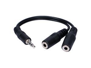 QVS CC400Y 6" 3.5MM Mini-Stereo Male to Two Female Speaker Splitter Cable QVS CC400Y 6" 3.5MM Mini-Stereo Male to Two Female Speaker Splitter Cable
