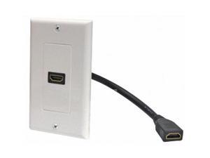 Steren 526-101WH Standard HDMI® Pigtail Wall Plate - White Steren 526-101WH Standard HDMI® Pigtail Wall Plate - White