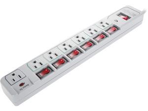 Tripp Lite 7-Outlet Surge Protector Power Strip, 6 Feet Cord, 1080 Joules, Individually-Controlled Outlets (TLP76MSG)