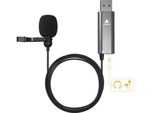 Maono AU-UL20 USB Lavalier Microphone with Headphones Jack