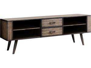 Furniture of America Eldroa Mid-century Solid Wood 72-inch TV Stand in Gray